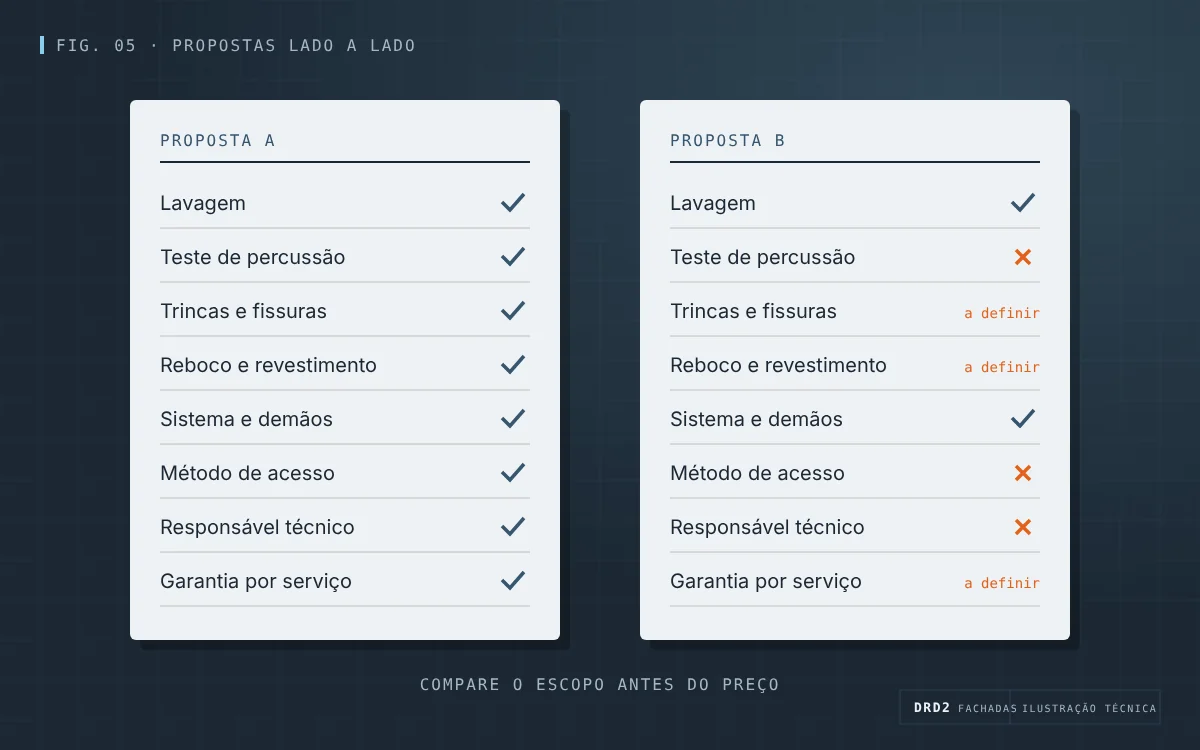 Ilustração: duas propostas com escopos diferentes